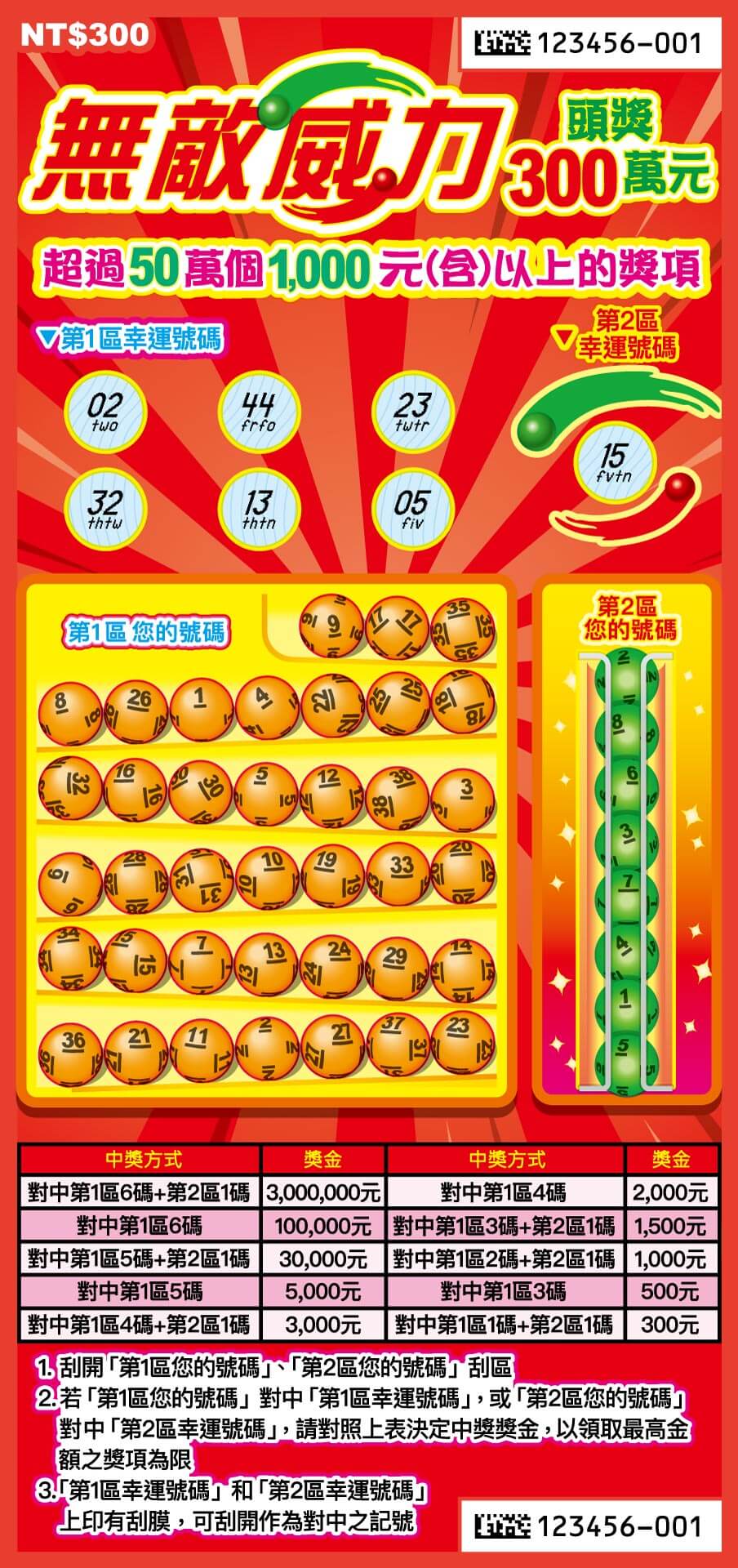 台彩刮刮樂 無敵威力